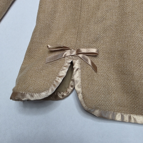 GAP Women's Tan Wool Jacket with Bow Accents - Picture 4 of 10